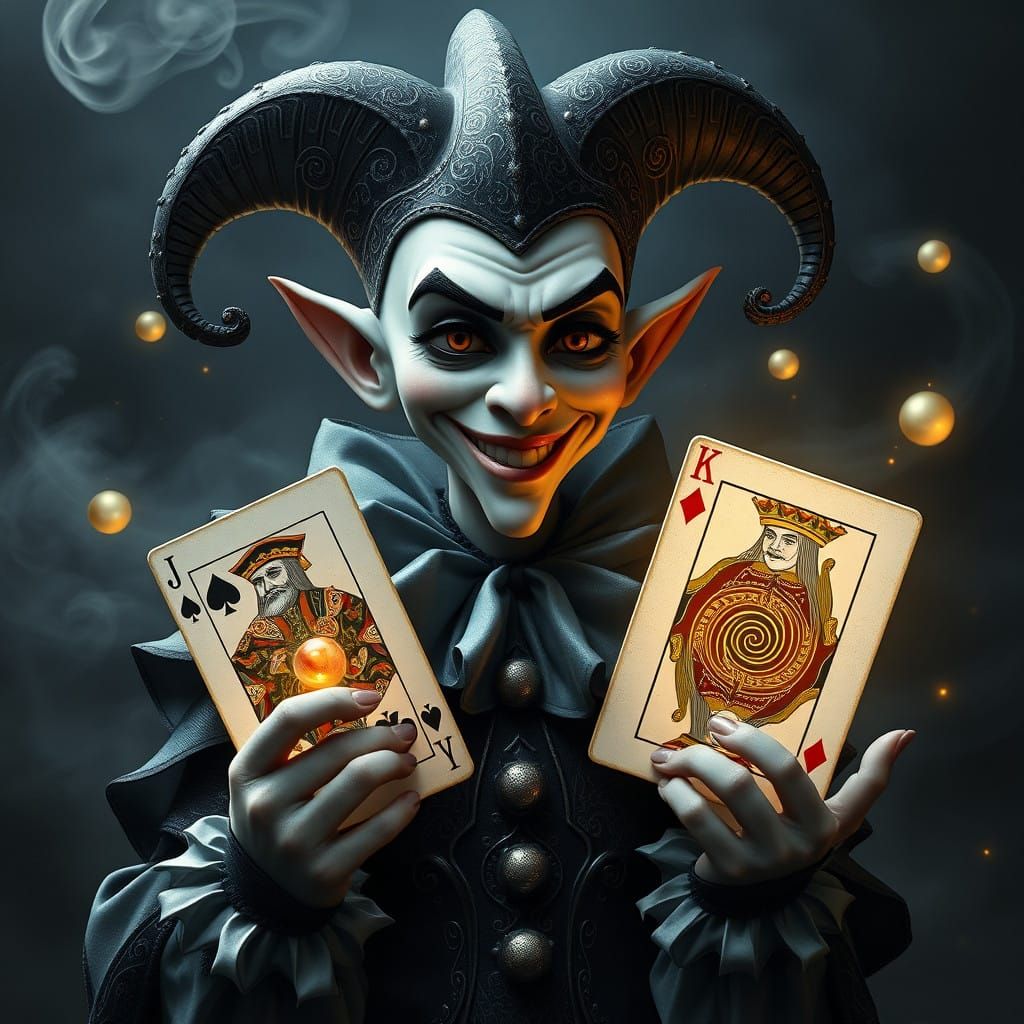 Enchanting Jester in Whimsical Fantasy Realm