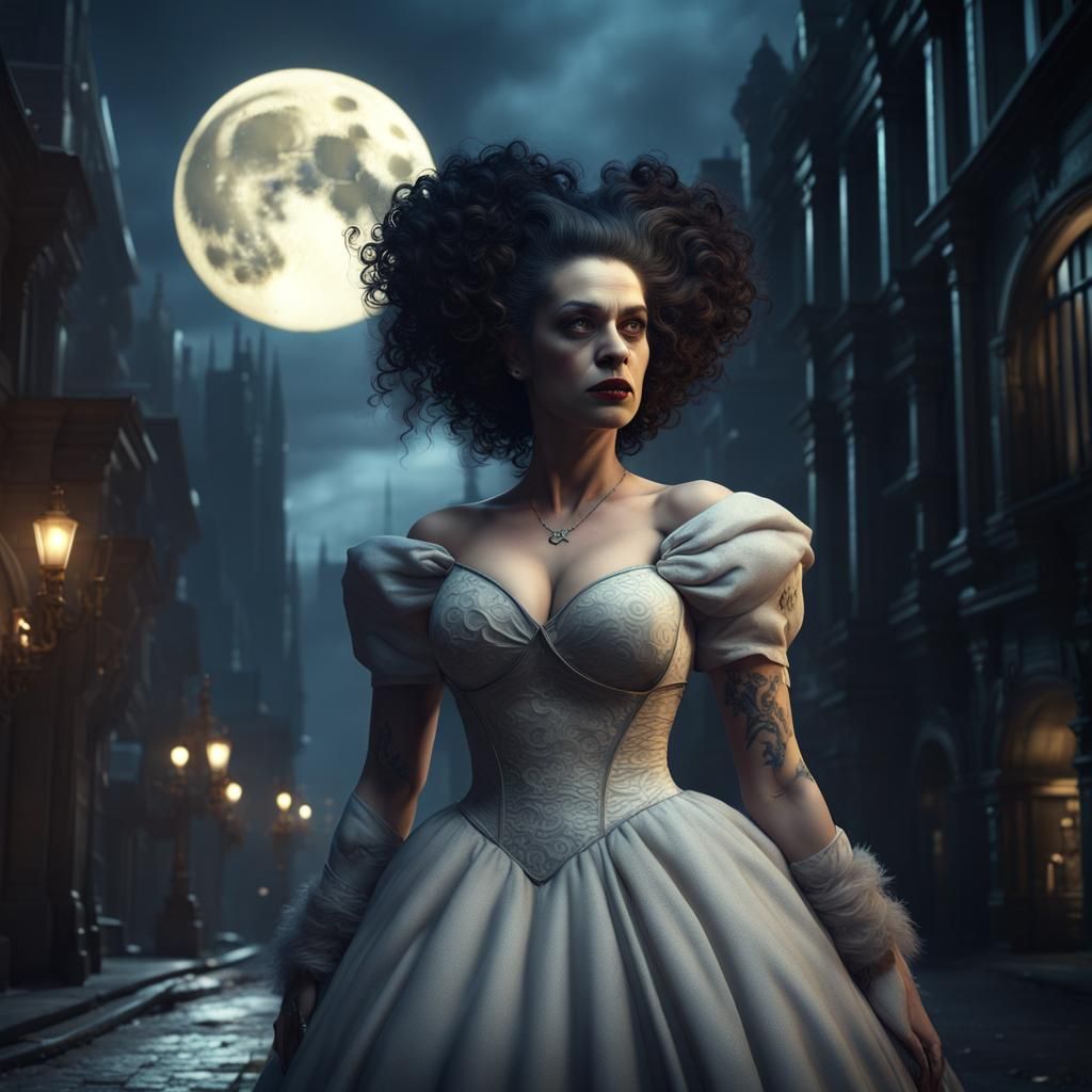 Gothic Bride of Frankenstein in Dark City