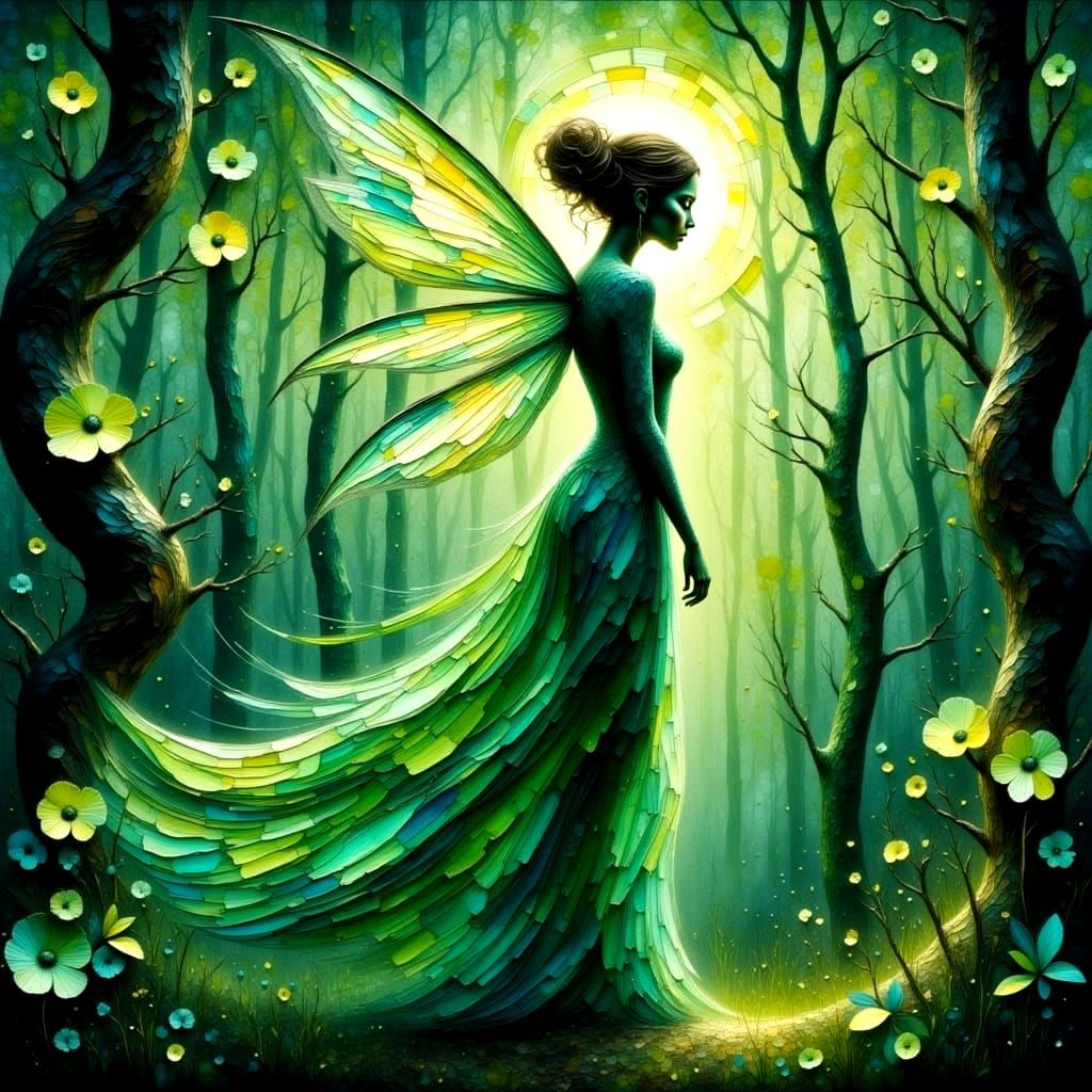 Ethereal Fairy Portrait in a Whimsical Forest Realm