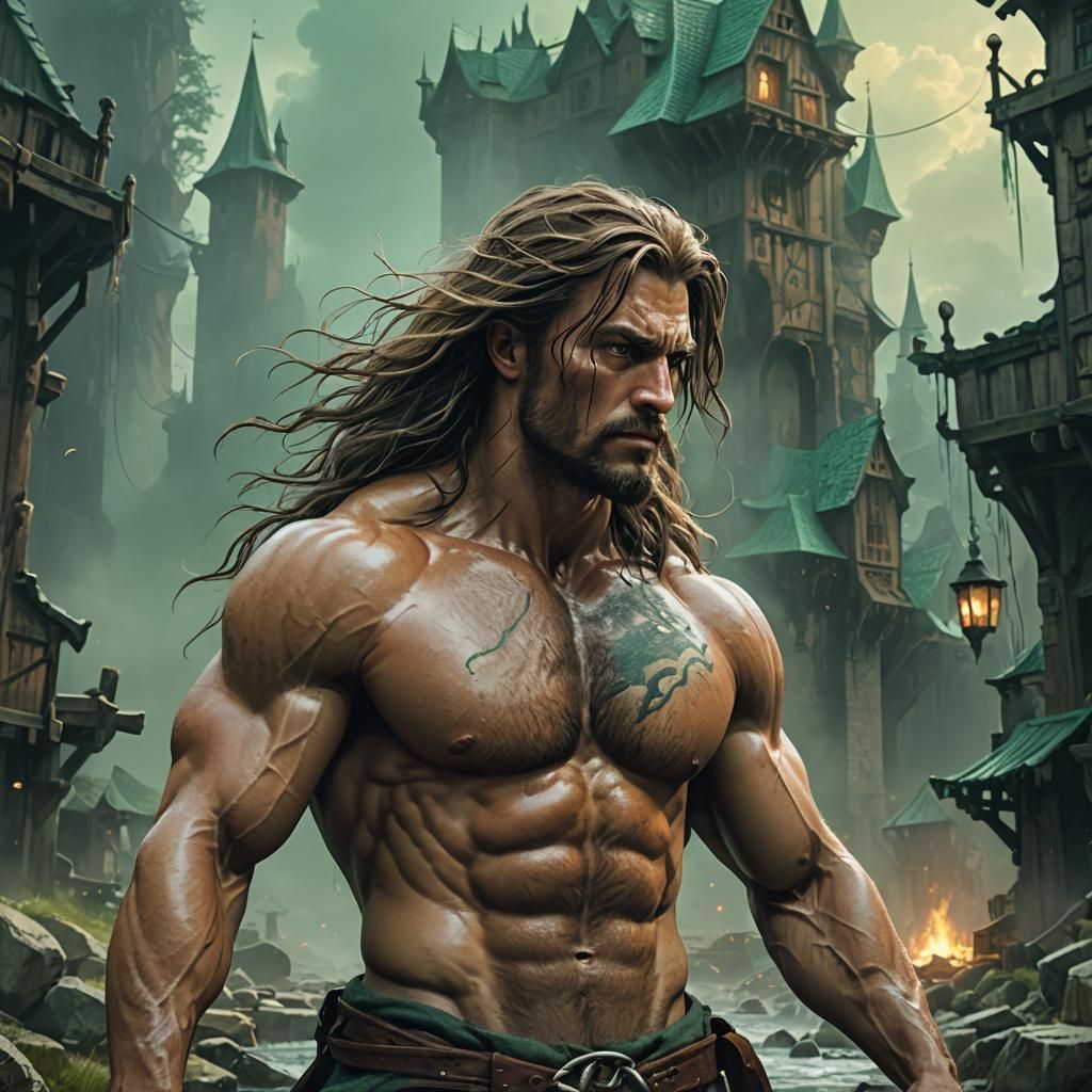 Fantasy Warrior in Medieval Hero Shot