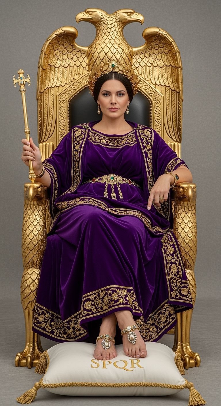 Roman Empress on Golden Eagle Throne