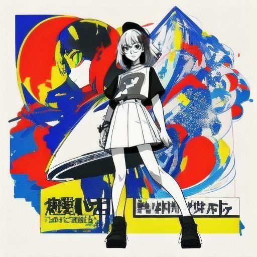 Girl in Pop-Up Art Collage Style Sketch