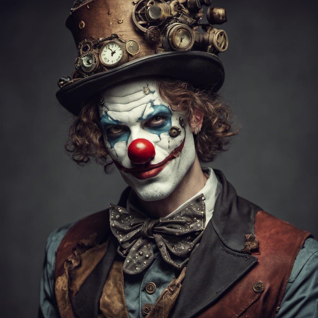 Steampunk Cyberpunk: Handsome Clown in Fantasy Setting