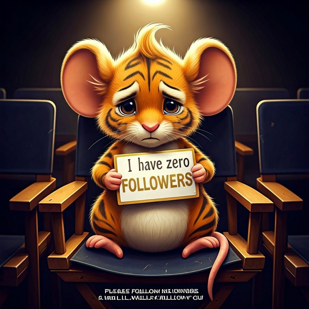 Cute Baby Lion Mouse in a Whimsical Pixar-Style Scene