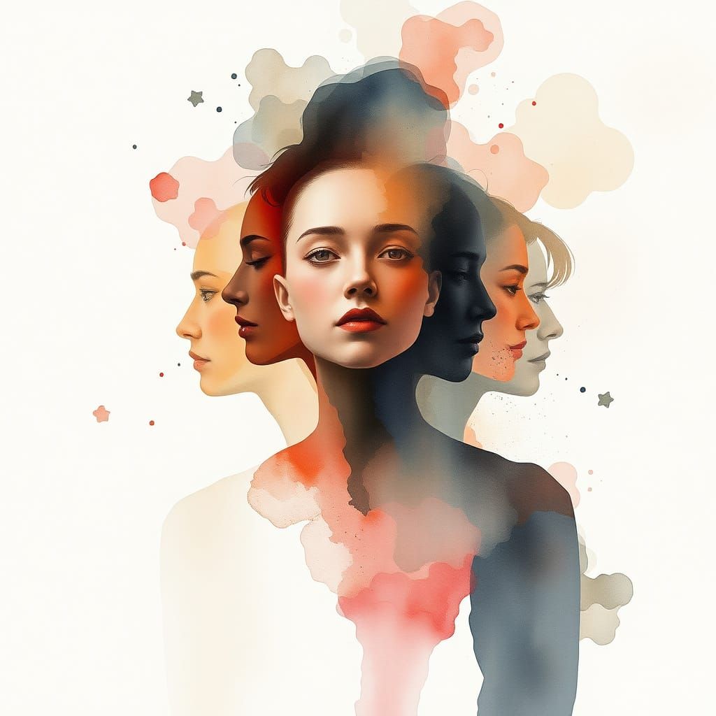 Ethereal Fragmentation: Shifting Identities in Soft Watercol...