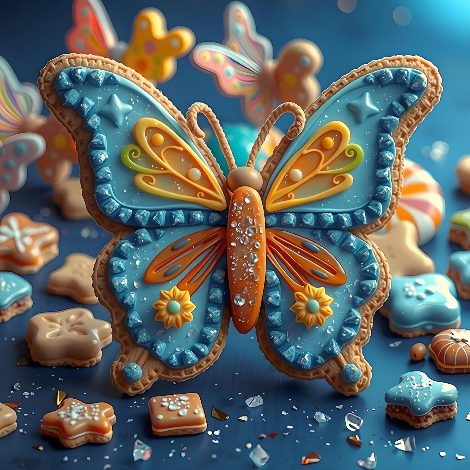 Sparkly Sweet Butterfly in Hyperrealistic Style