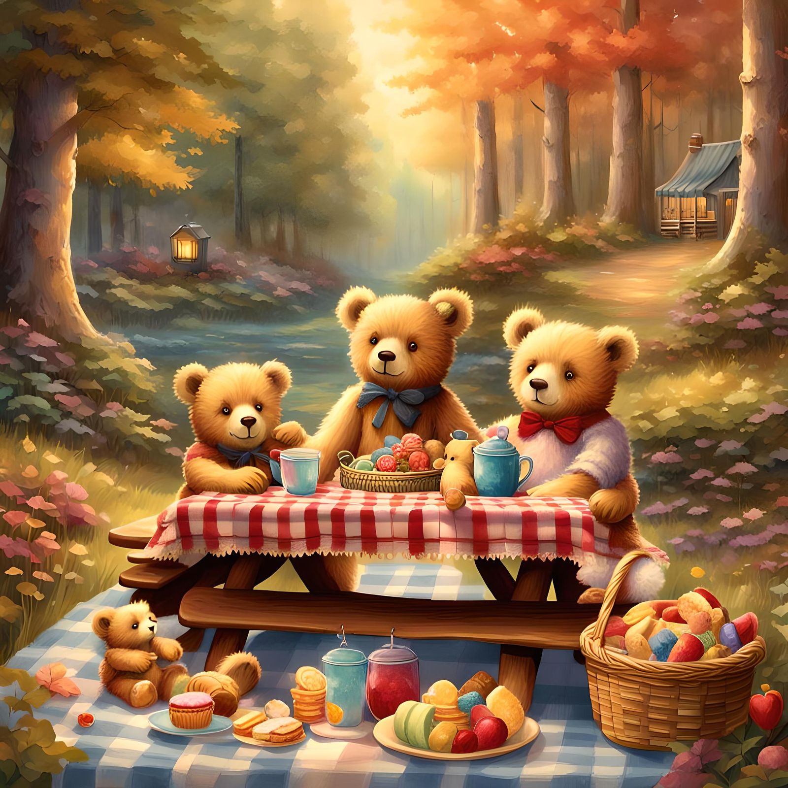 Teddy Bears' Picnic in the Forest