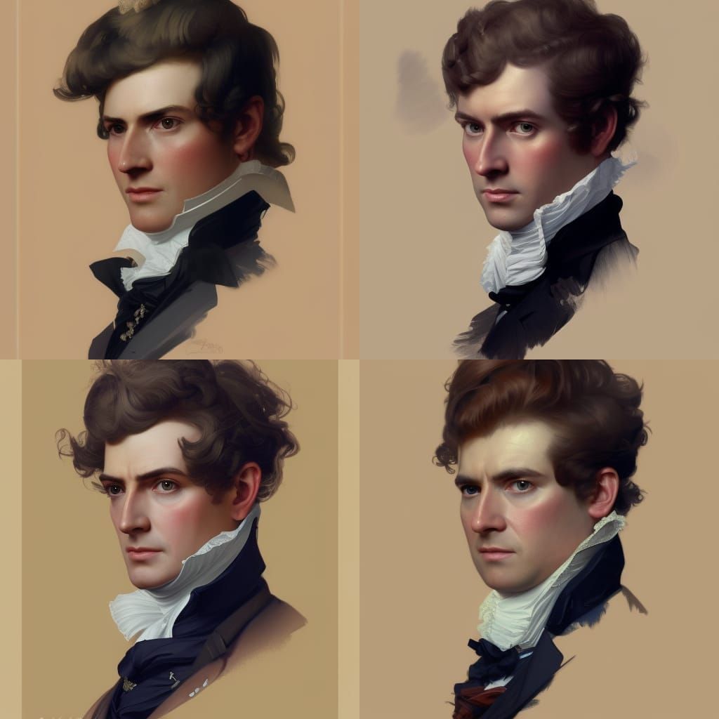 Regency Duke Portrait in Hyperdetailed Art Nouveau Style