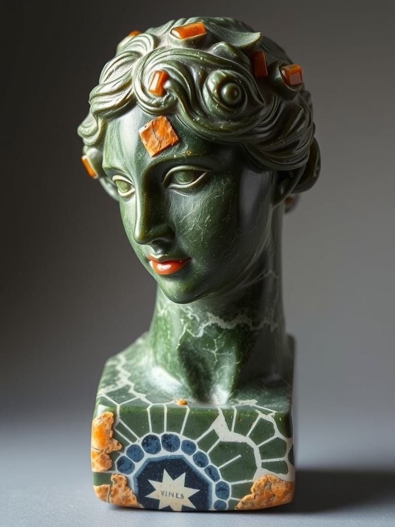 Venus Statue Carved from Vesuvianite and Sunstone