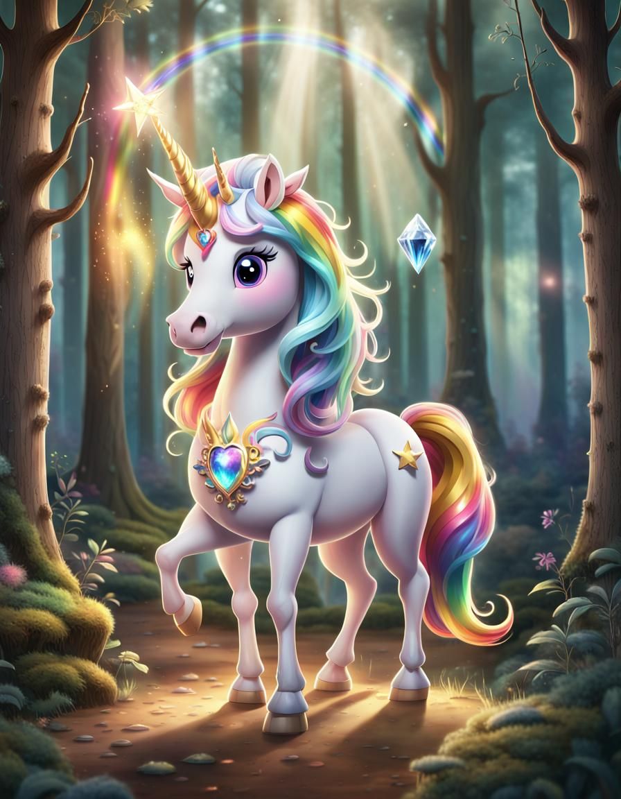 Mimi Magic Unicorn Character in 2D Cartoon Style