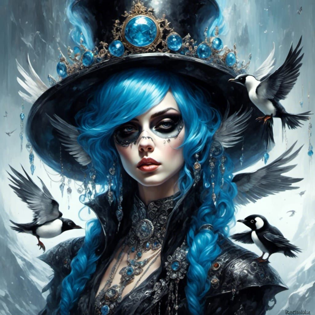 Emo Penguin Princess Digital Art