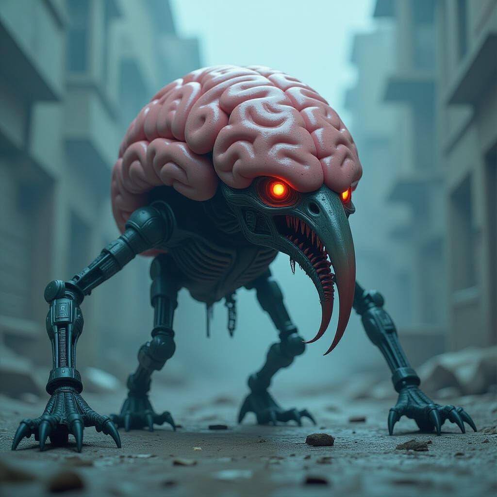 Biomechanical Brain Creature Film Still