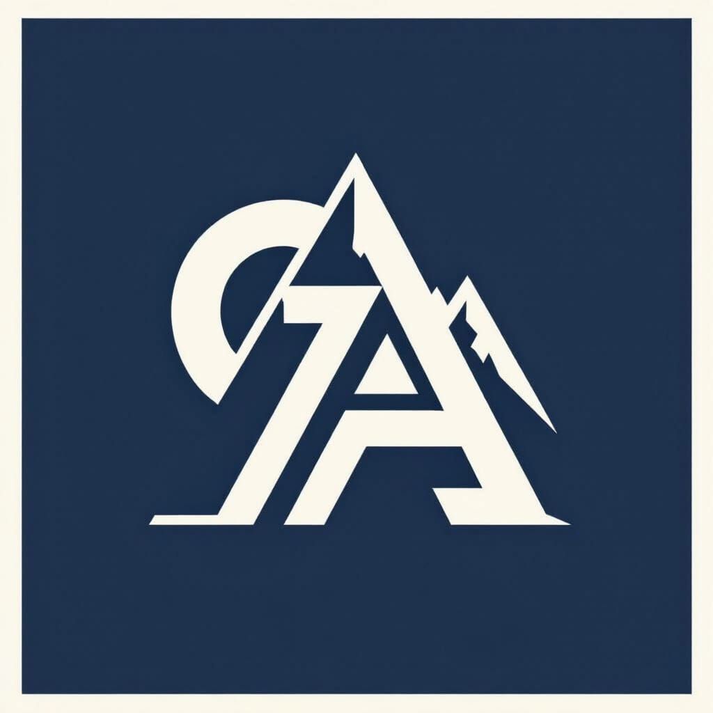 Elegant Geometric Monogram Logo in Modernist Style