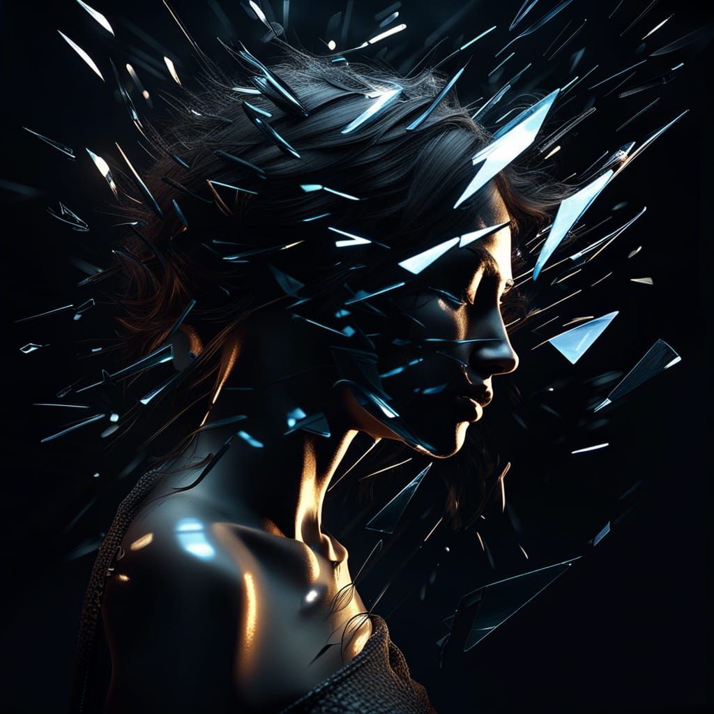 Head Shattering in Glass with Volumetric Lighting