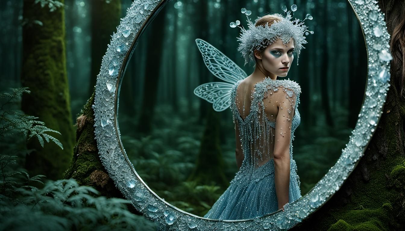 Crystalline Fairy in Enchanted Forest Portrait