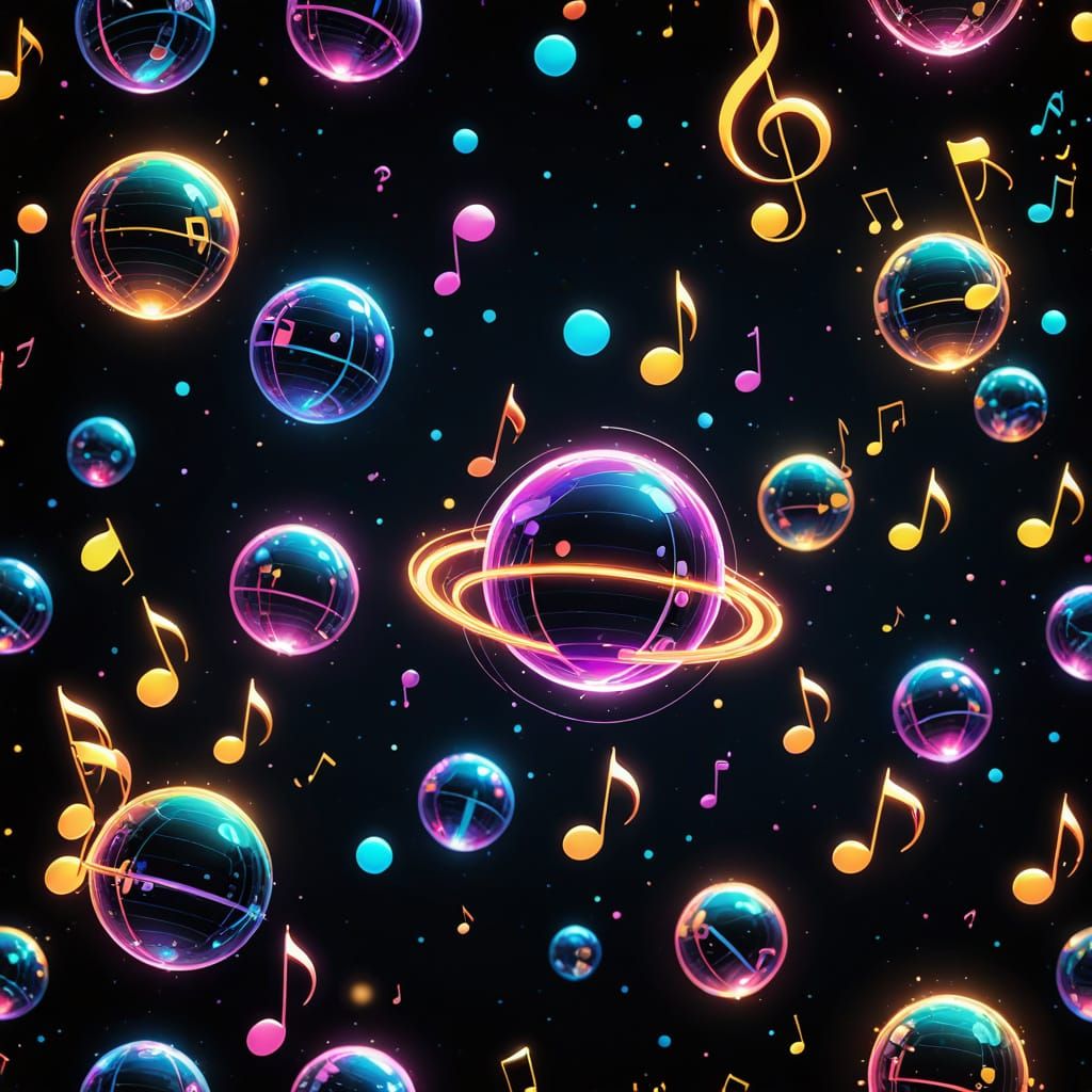 Cosmic Spheres Emit Musical Neon Light