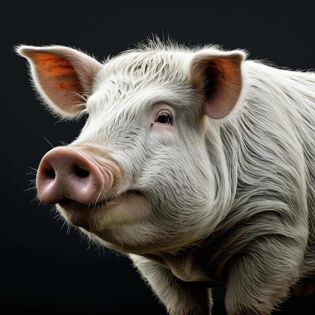 Giant Highland Sow in Desaturated Pastel Colors