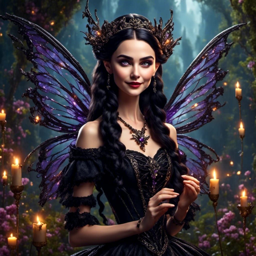 Wednesday Addams as Jeweled Fairy, Smiling