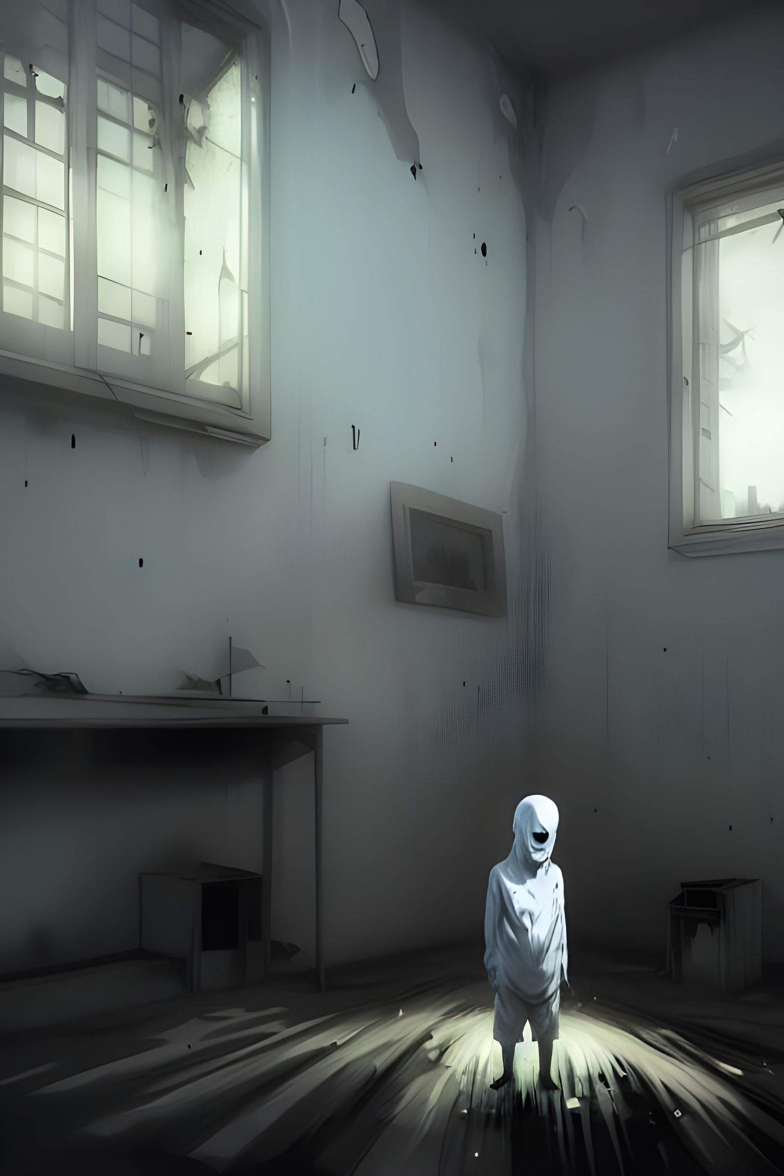 Ghostly Boy Haunts Abandoned Orphanage in Horror Style