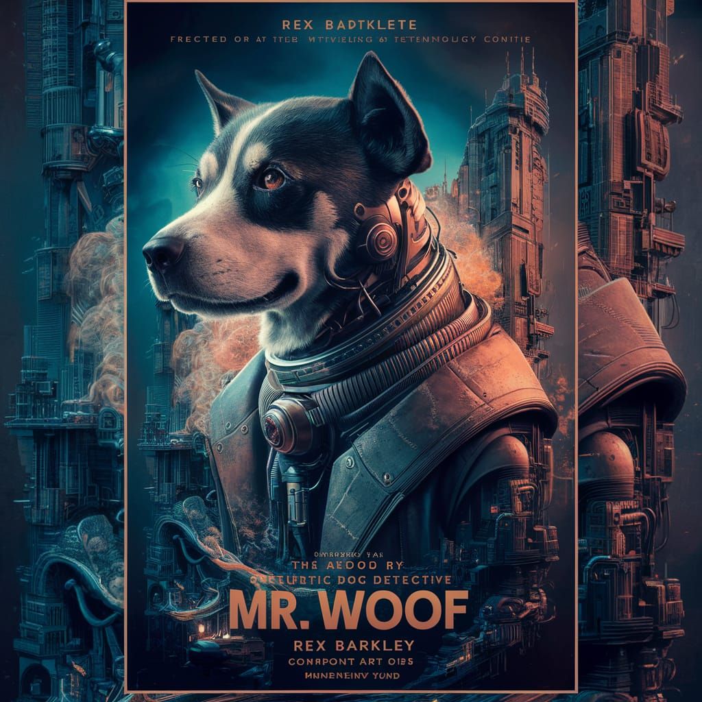 Robotic Dog Detective Sci-Fi Movie Poster