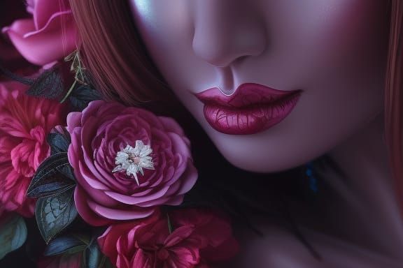 Vampire Goddess Portrait in Hyperrealistic Style