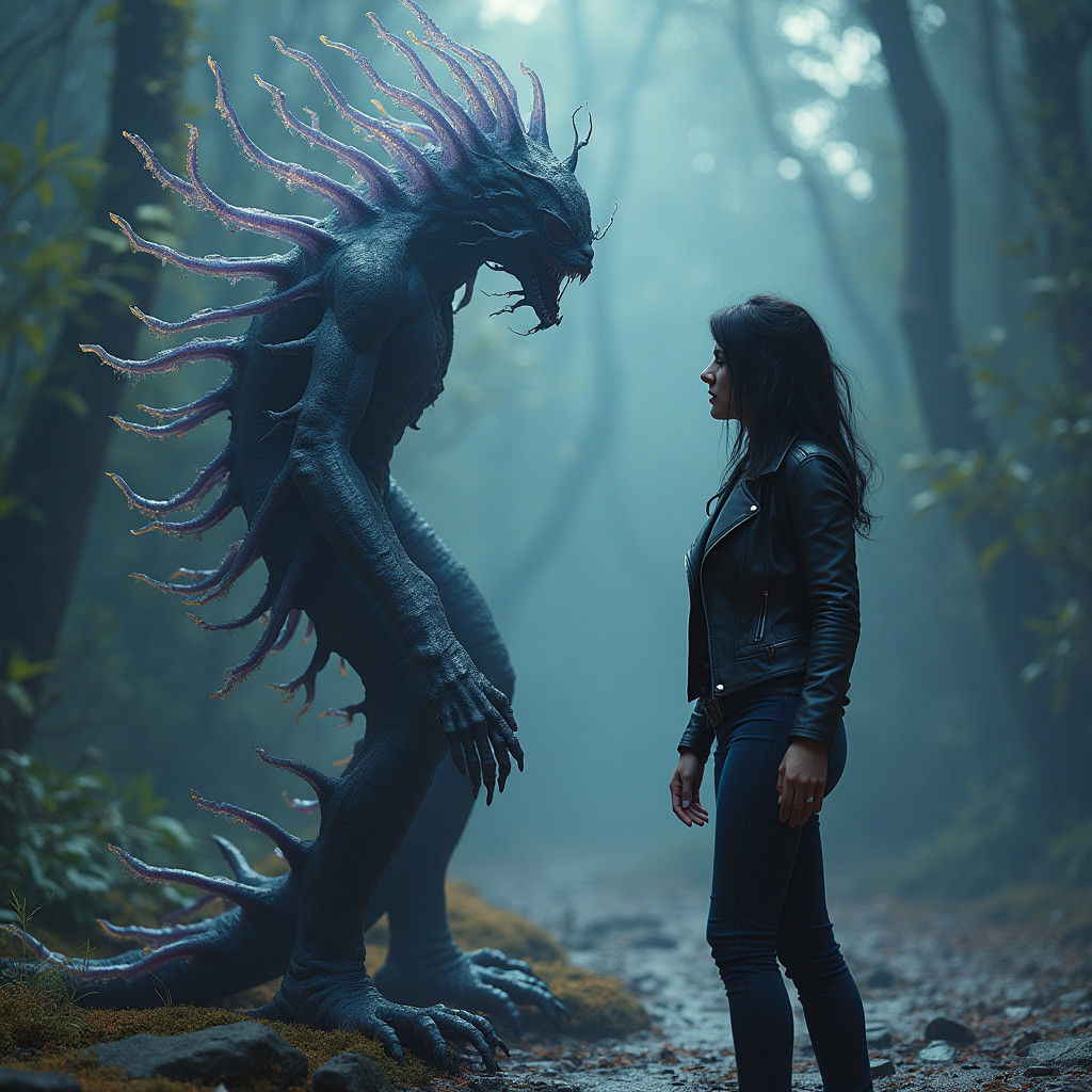 Demi Moore Confronts Impossible Geometry in Eerie Dreamscape