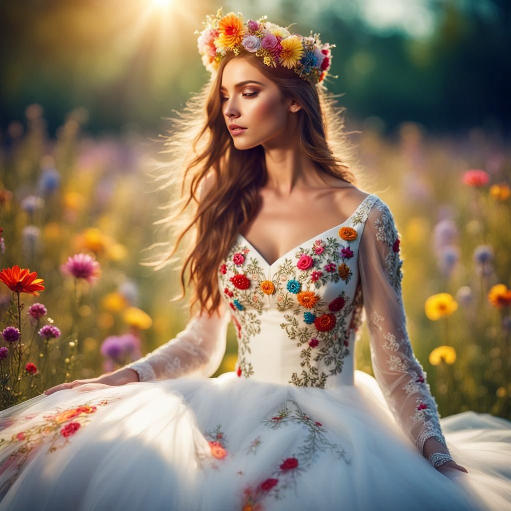 Embroidered Wedding Dress
