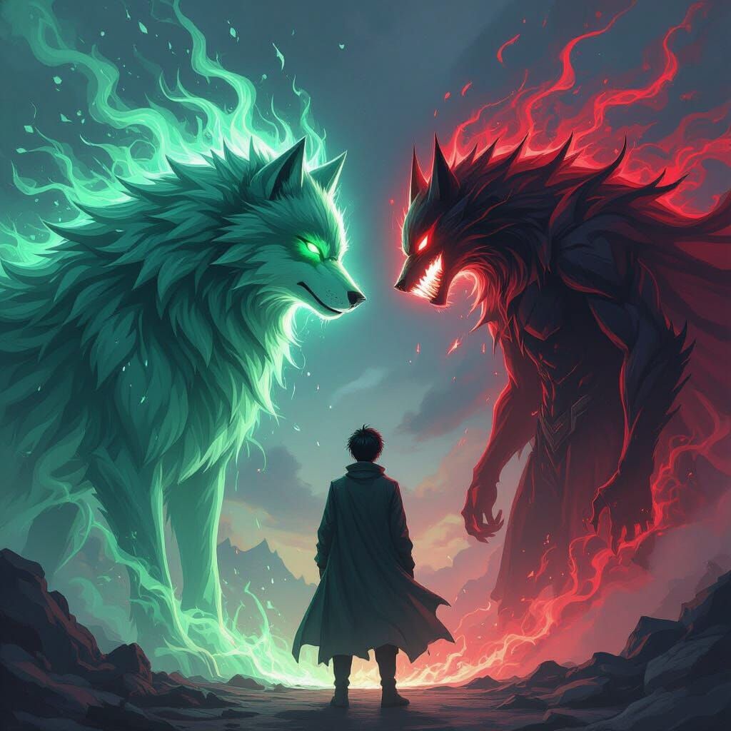 Epic Aura Clash: Leon vs. Shadow in Solo Leveling Style