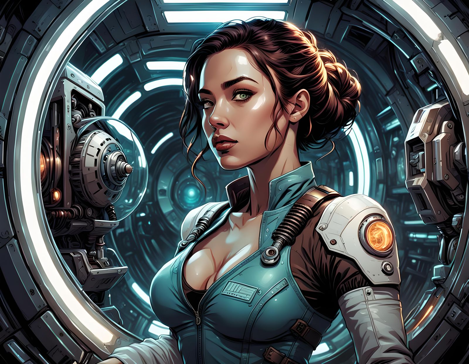 Futuristic Recovery Capsule: Comic Book Art Style