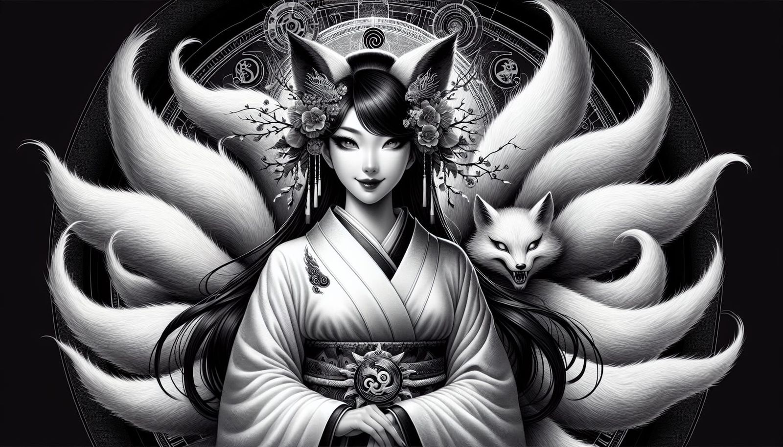 Bewitching Kitsune: A Digital Art Fantasy