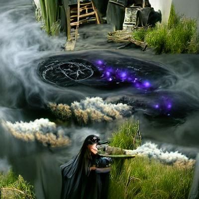 Wiccan Witch in Detailed Matte Painting