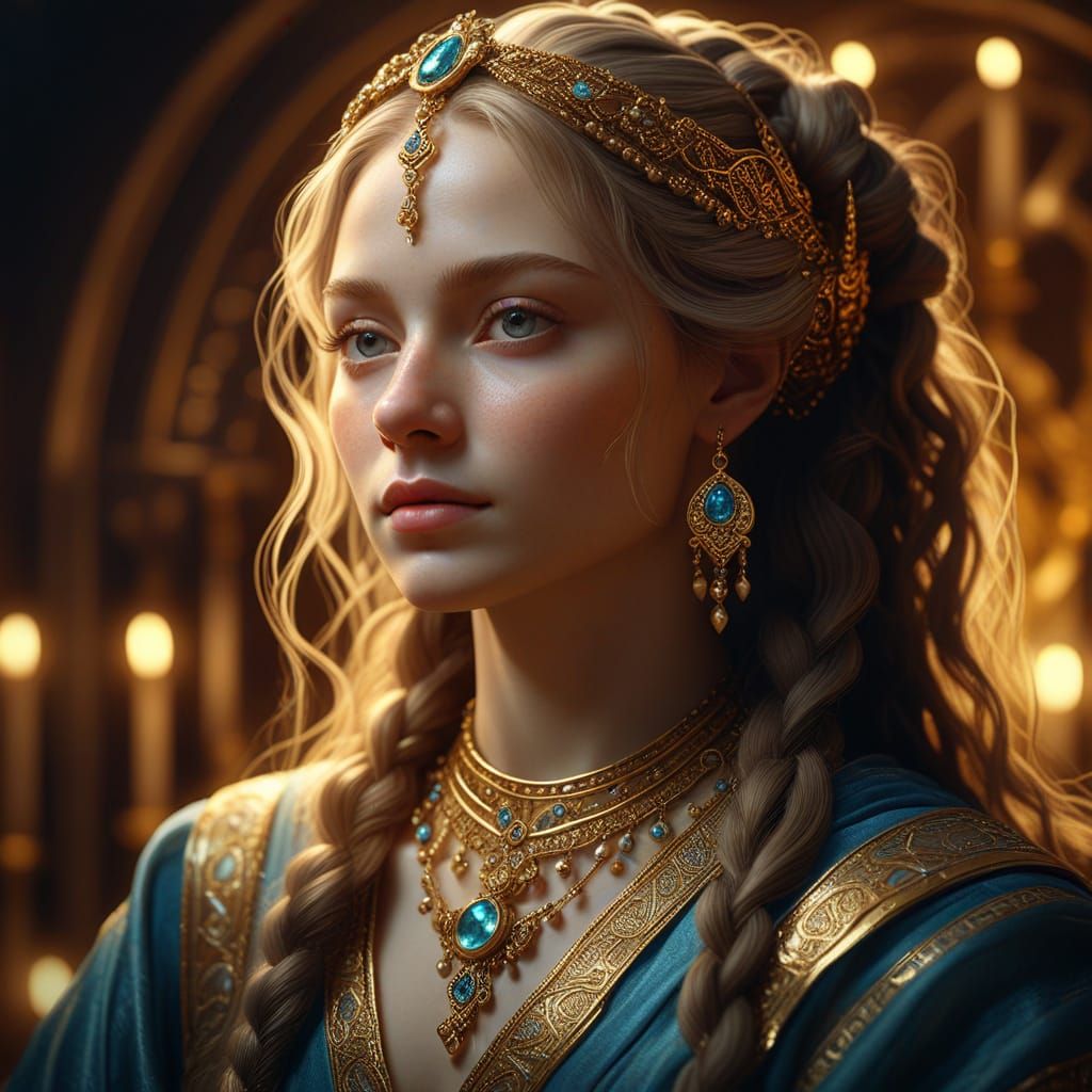 Ethereal Goddess Portrait in Photorealistic Style