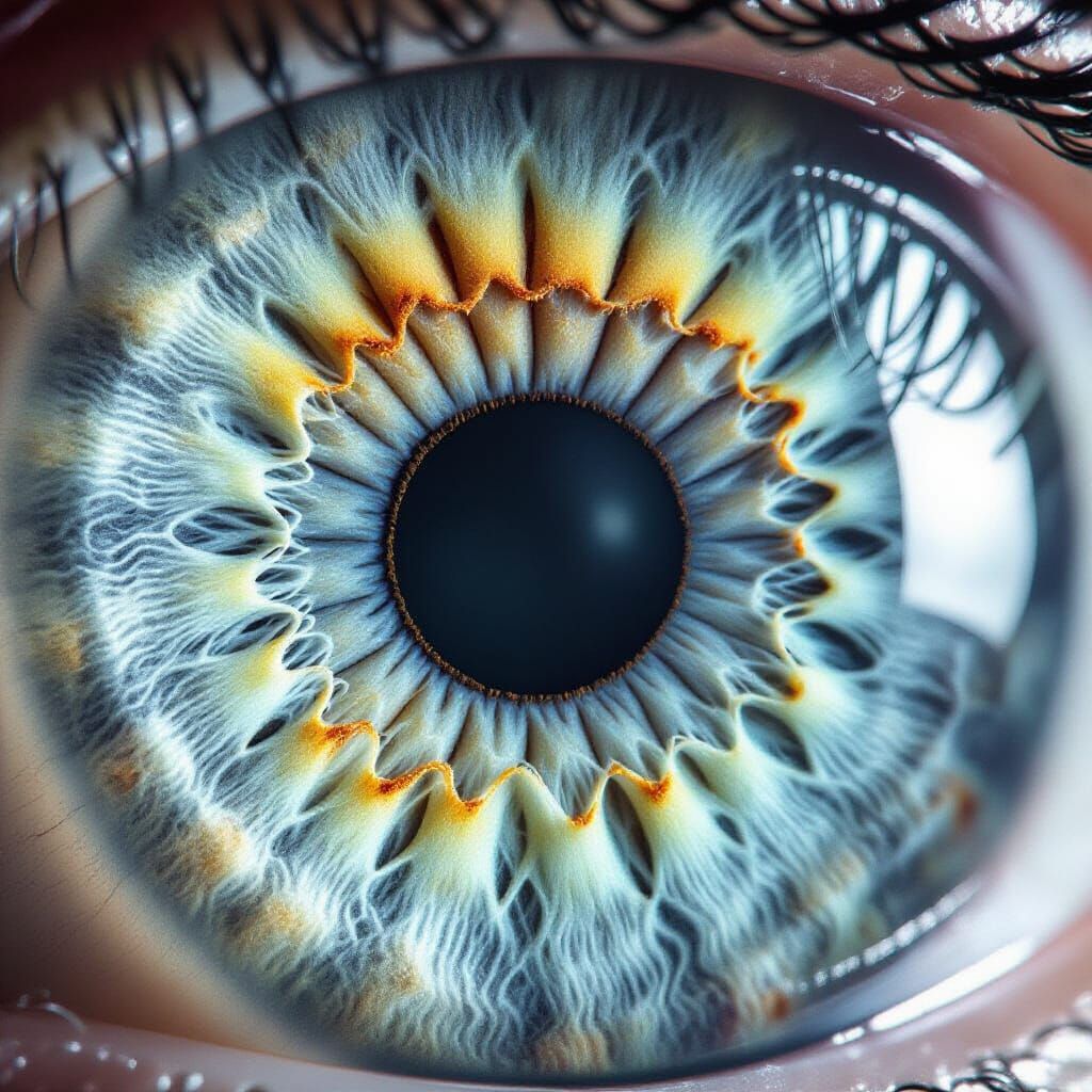 Human Pupil with Four Color Gradients and Macro Detail