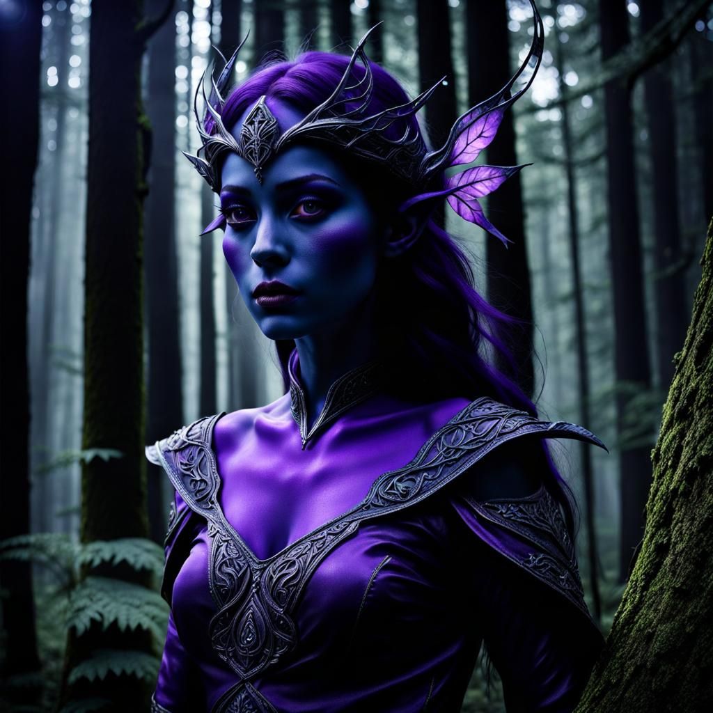 Mysterious Elven Creature in Ultra-Violet Photography