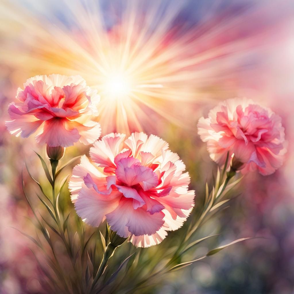 Watercolor Carnation in Divine Light