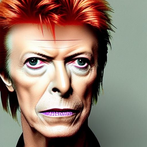 David Bowie as Rod Stewart AI Image