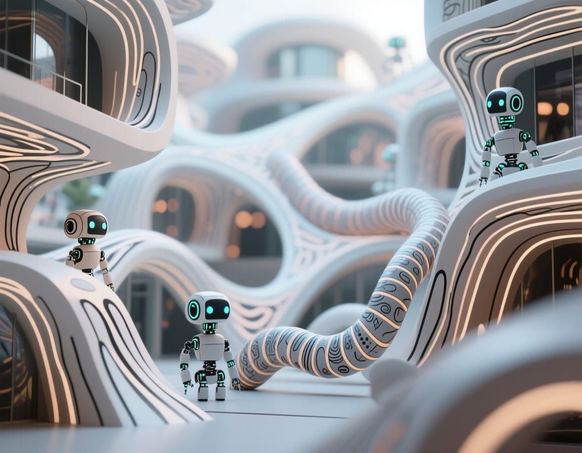 Artitechtural Negativespace Luminodoodleblend Structures wit...