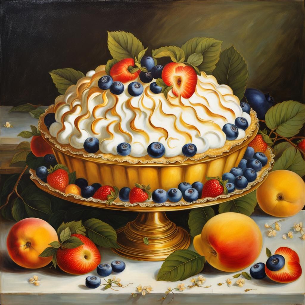 Golden Lemon Pie with Meringue, Classical Style