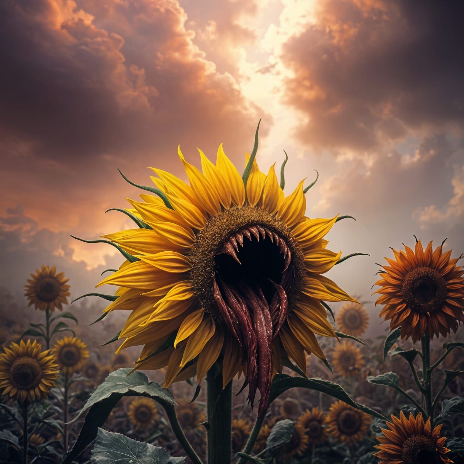 Eerie Flesh-Eating Sunflower