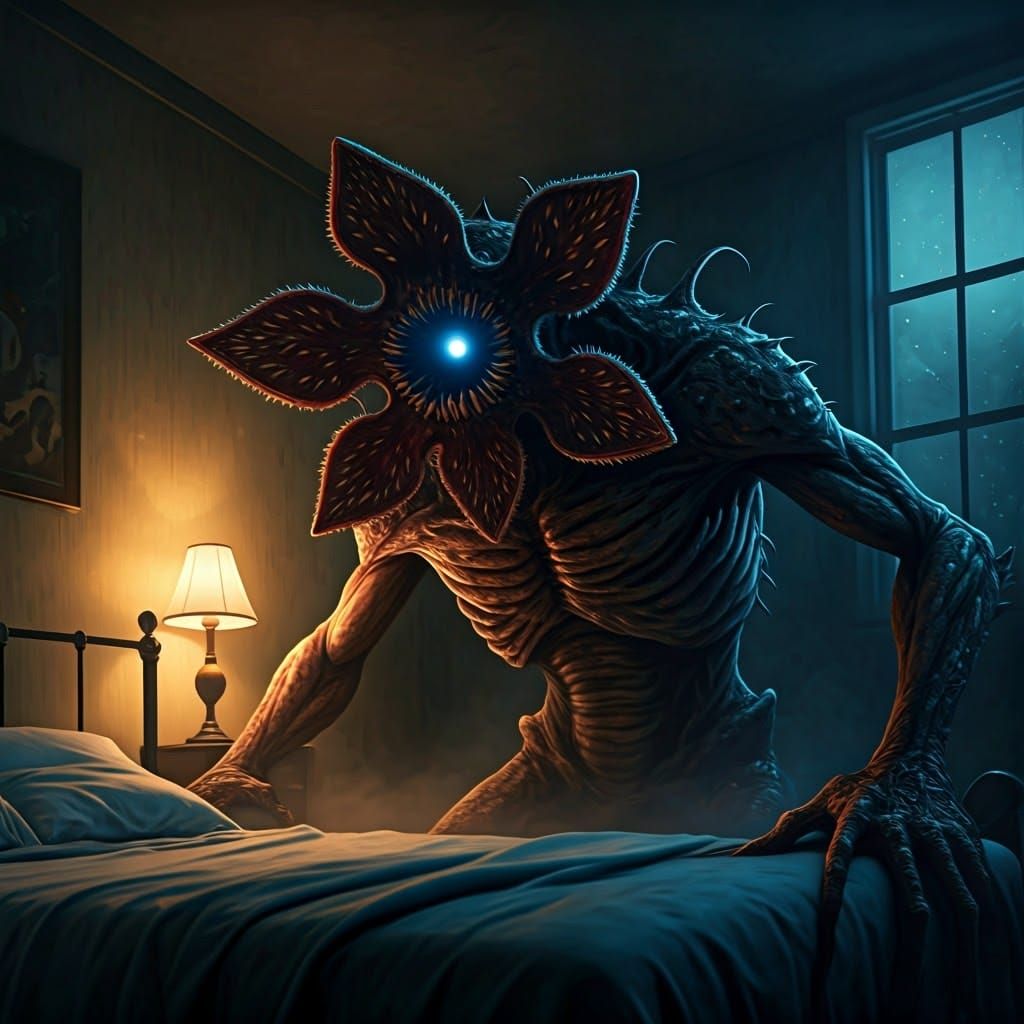 Monstrous Creature of Darkness Emerges from Shadows in a Cyb...