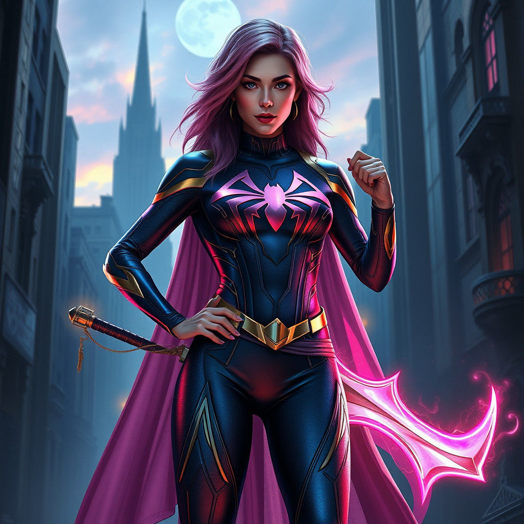 Mystical Superheroine Taylor in Ghost Spider Style Suit