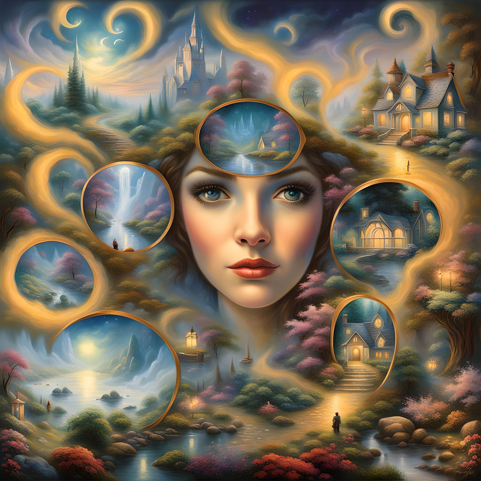 Ethereal Fantasy Landscape Painting in Luminist Style