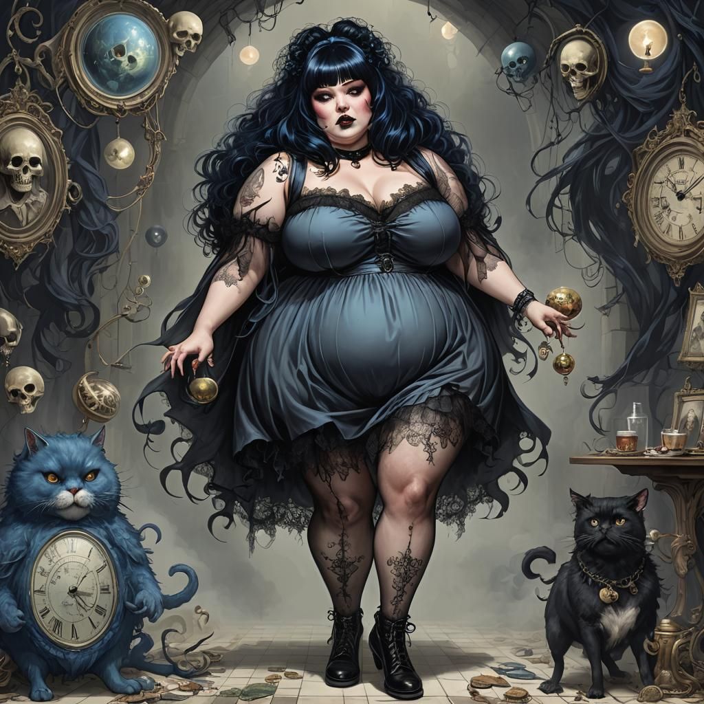 Gothic Enchantress Rides Steampunk Harley in Marsport