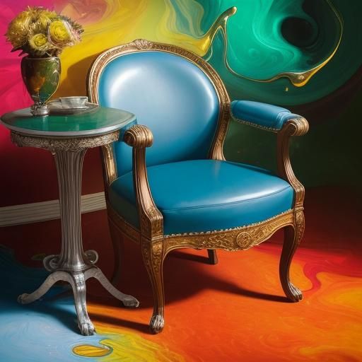 Victorian Mahogany Carver Chairs in Hyperrealistic Oil Paint...