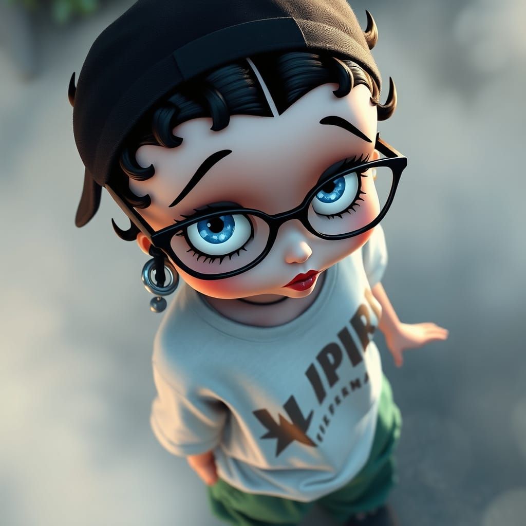 Sultry Betty Boop in Whimsical Fantasy Landscapes