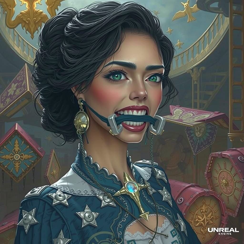 Tortured Figure in Swirling Mystical Landscape