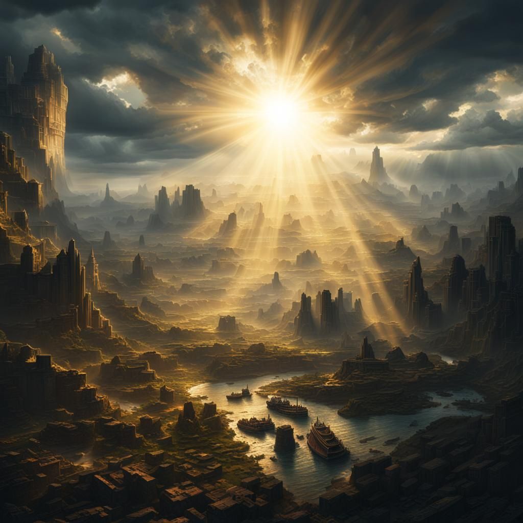 Epic Sun Rays in Digital Matte Painting