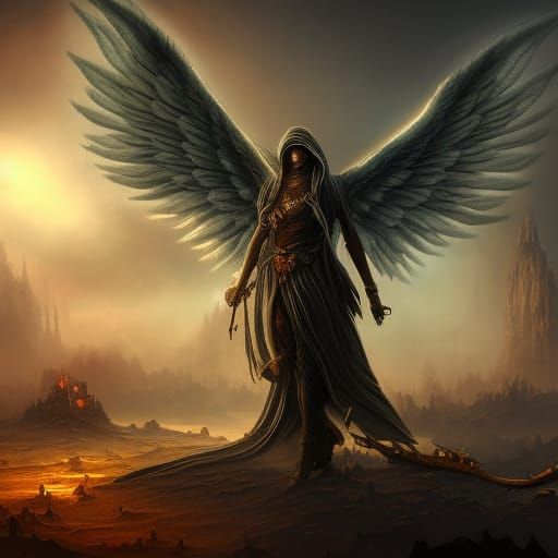 Angel of Death Matte Painting in Deep Color