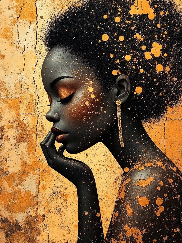 Striking Portraits of Black Women in Patchwork Style