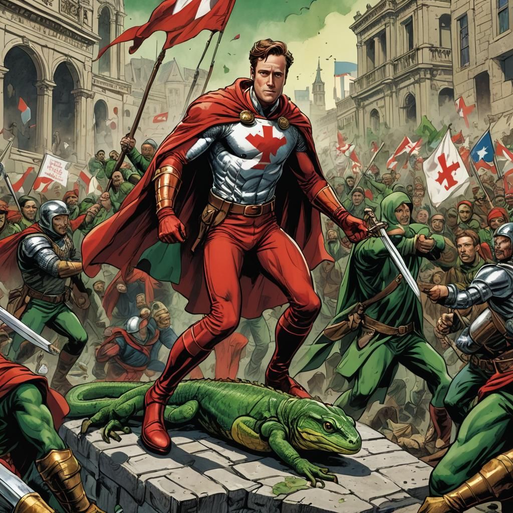 St George Slaying Lizard, Comic Book Art